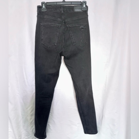 Bershka black high rise high waist jeans with knee tears distressed - Picture 2 of 8